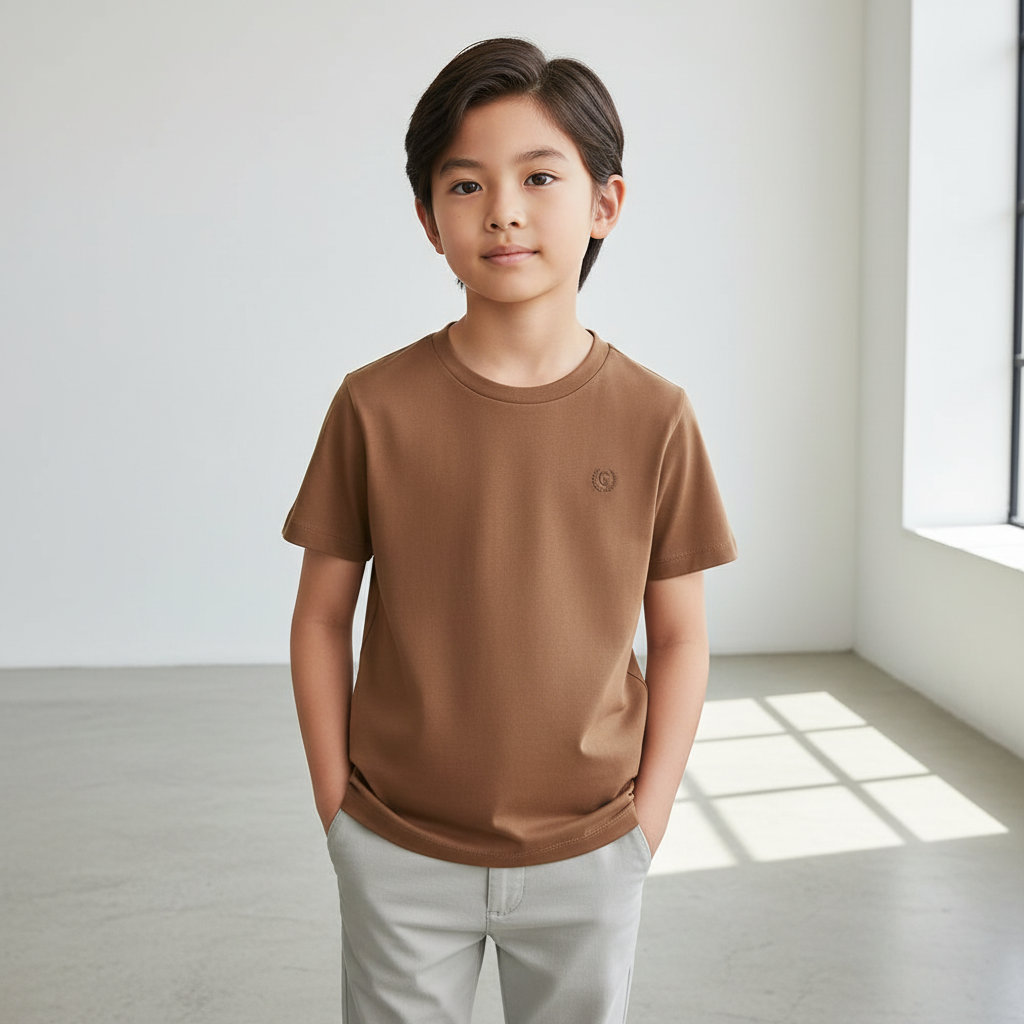 Junior Liquid Touch Embroidered Smart Tee - Soft Cotton Interlock