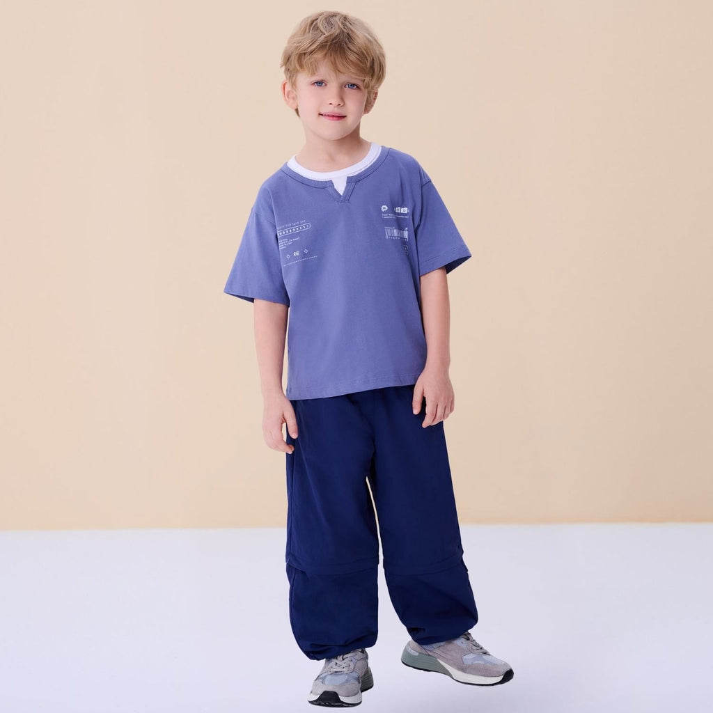 Kid's Relaxed Cotton Crew Neck Embroidered Tee