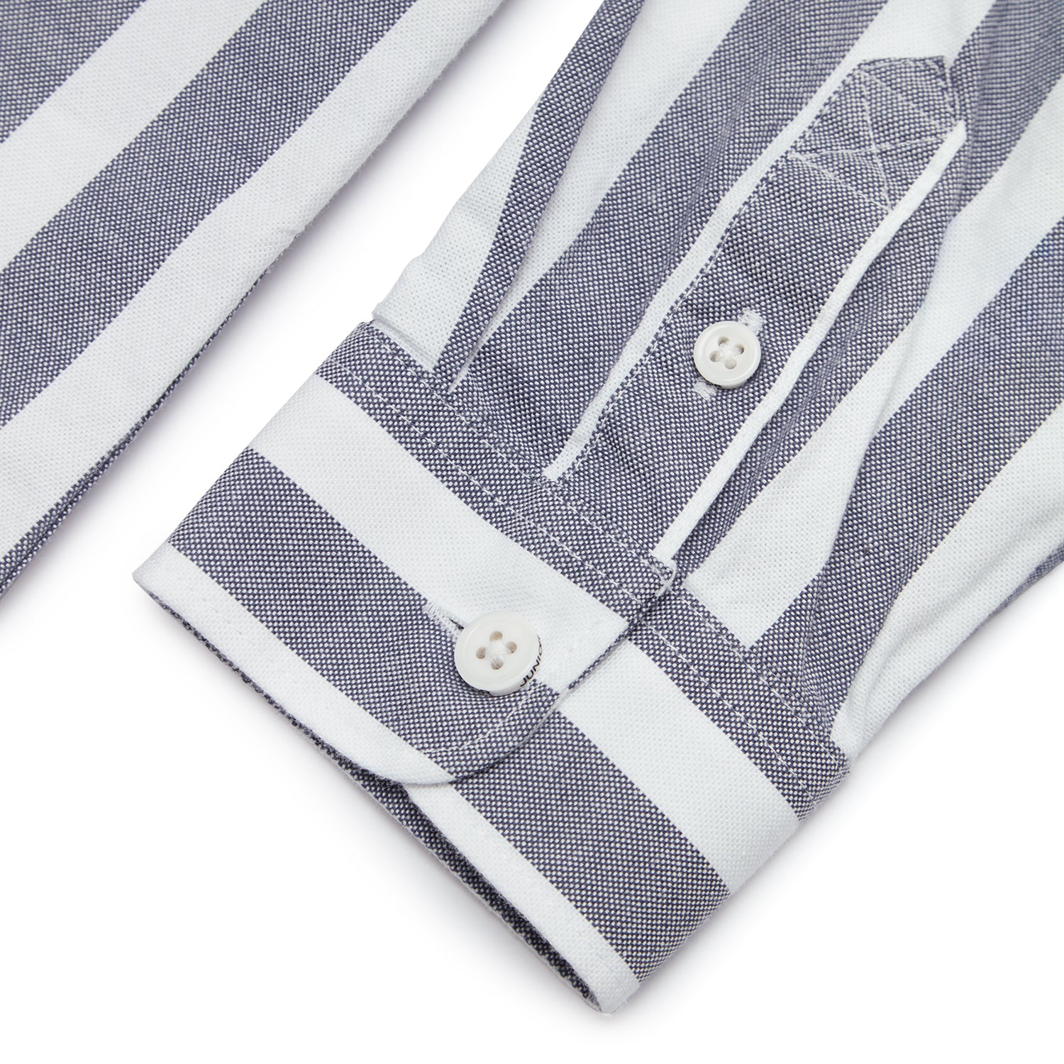 قميص جونيور قطني أكسفورد كامل الفتحة بأكمام طويلة وقصّة ضيقة مطرز وقابل للغسل