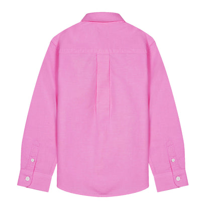 Kids' Cotton Oxford Shirt: Full Button, Embroidered & Garment Washed