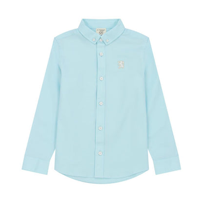 Kids' Cotton Oxford Shirt: Full Button, Embroidered & Garment Washed