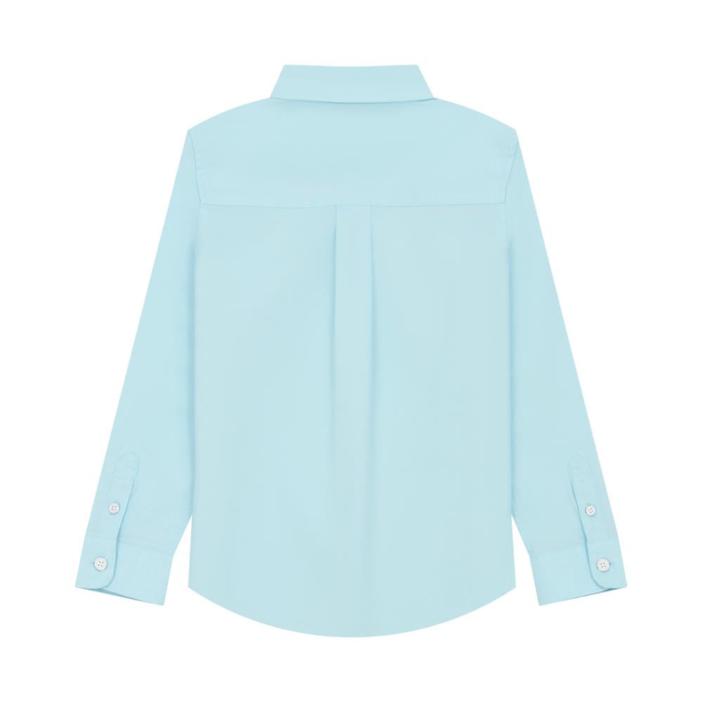 Kids' Cotton Oxford Shirt: Full Button, Embroidered & Garment Washed