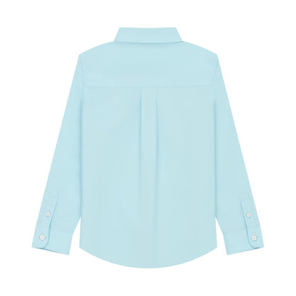 Kids' Cotton Oxford Shirt: Full Button, Embroidered & Garment Washed