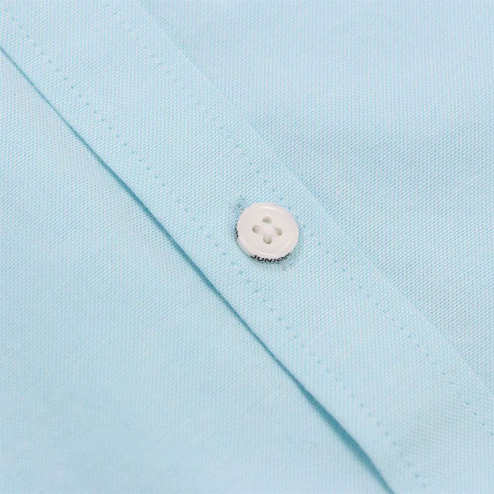 Kids' Cotton Oxford Shirt: Full Button, Embroidered & Garment Washed