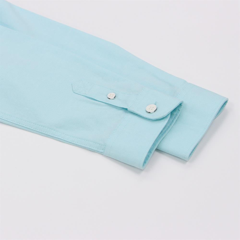 Kids' Cotton Oxford Shirt: Full Button, Embroidered & Garment Washed
