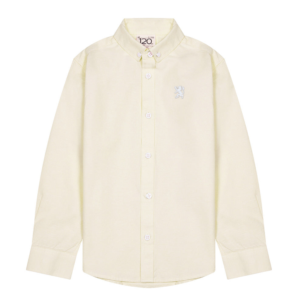 Kids' Cotton Oxford Shirt: Full Button, Embroidered & Garment Washed