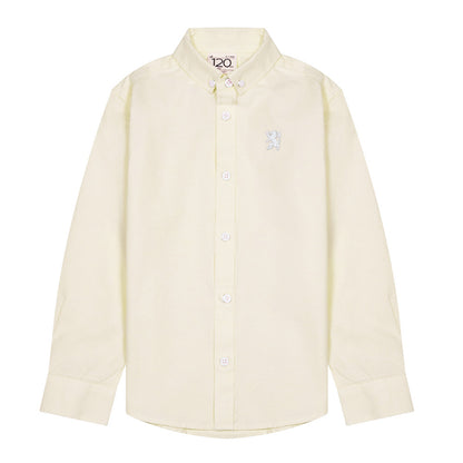 Kids' Cotton Oxford Shirt: Full Button, Embroidered & Garment Washed