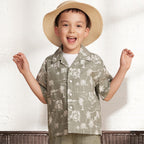 Giordano Kids Linen Cotton Short Sleeve Shirt - Relaxed Fit-Multicolor