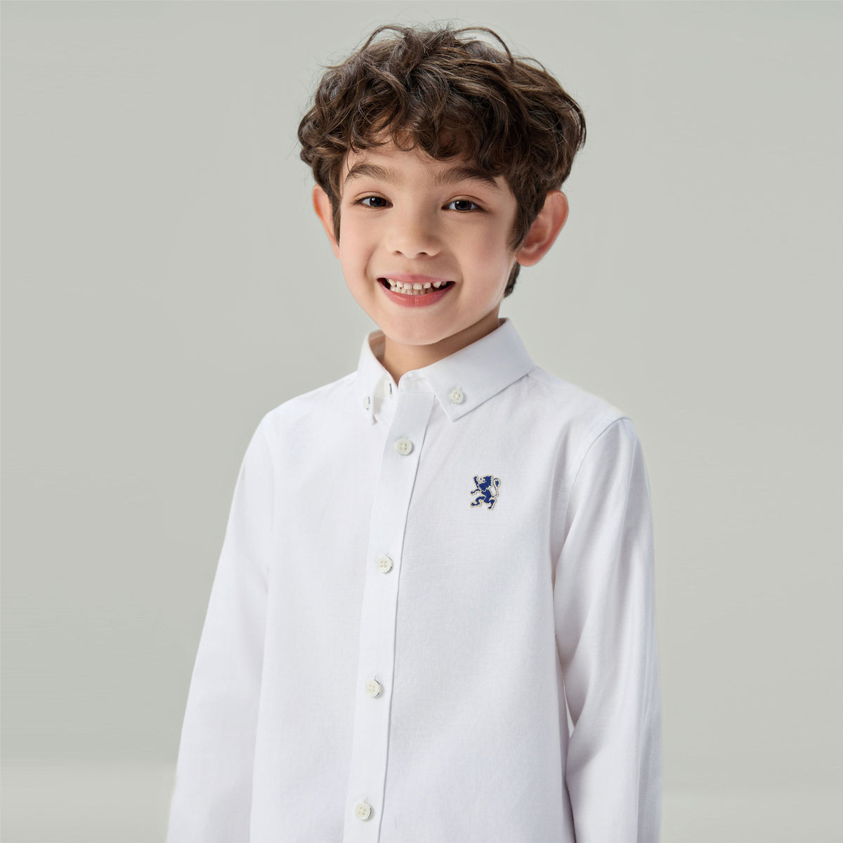 Kid's Cotton Embroidered Oxford Shirt