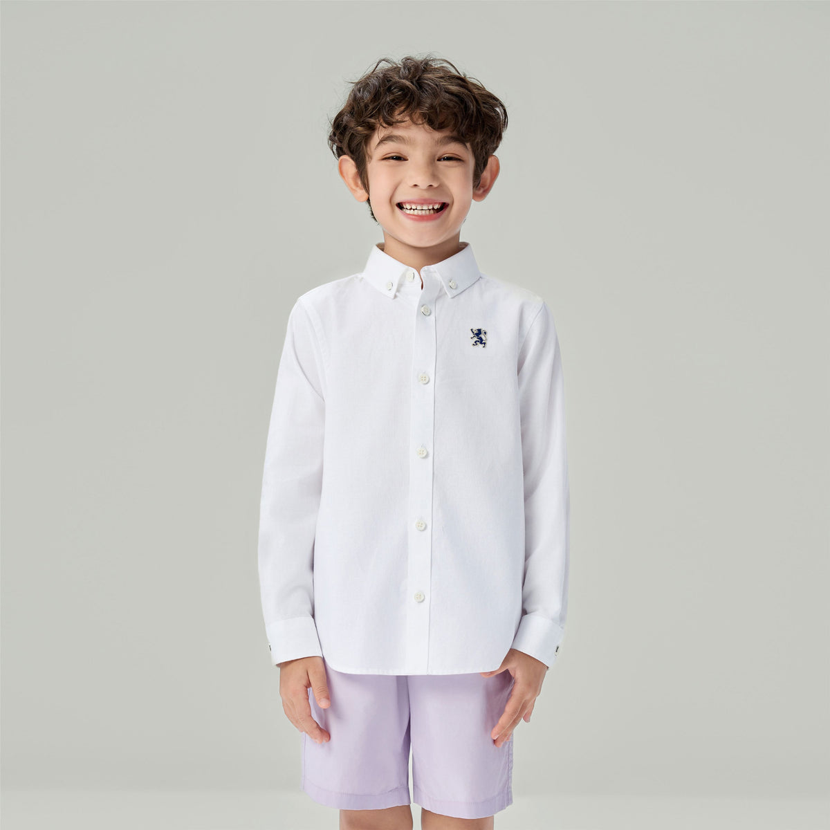 Kid's Cotton Embroidered Oxford Shirt