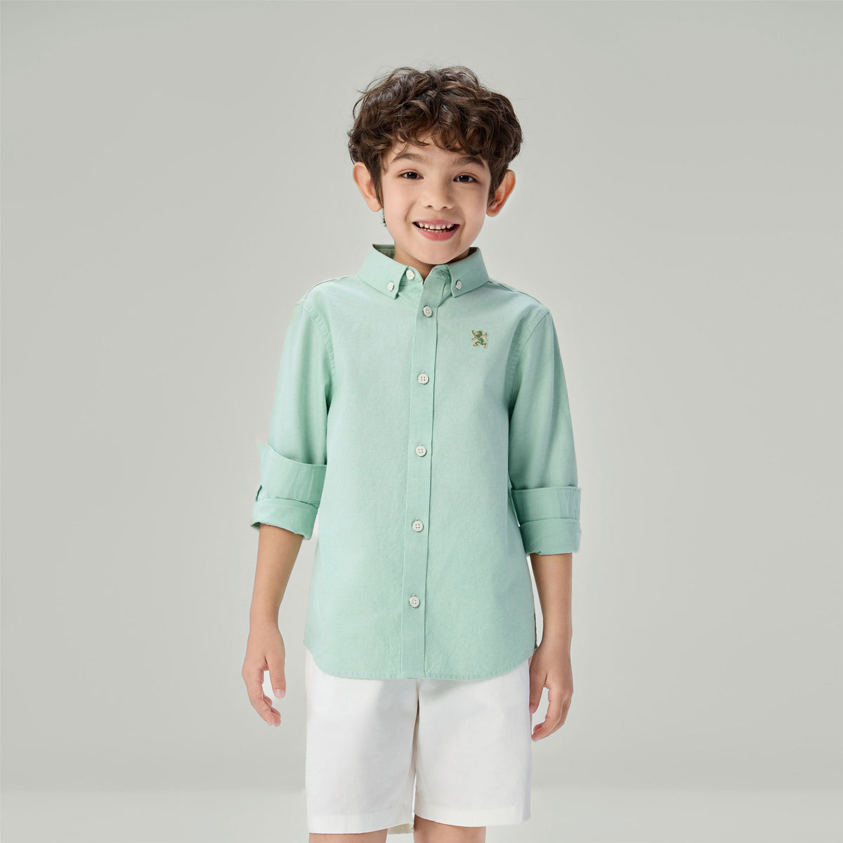 Kid's Cotton Embroidered Oxford Shirt