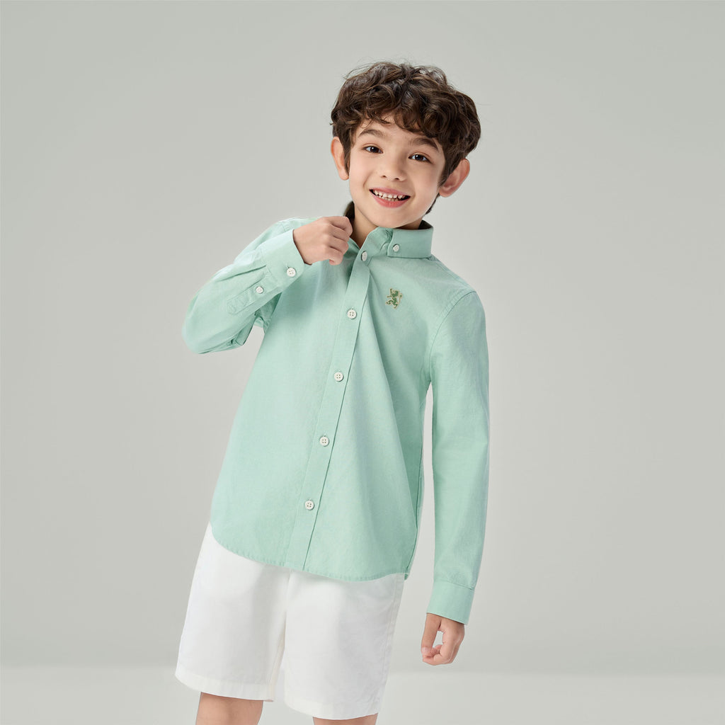Kid's Cotton Embroidered Oxford Shirt