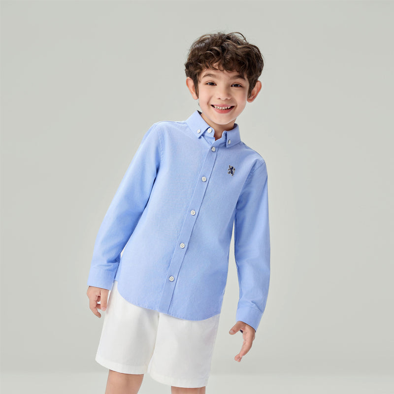 Kid's Cotton Embroidered Oxford Shirt