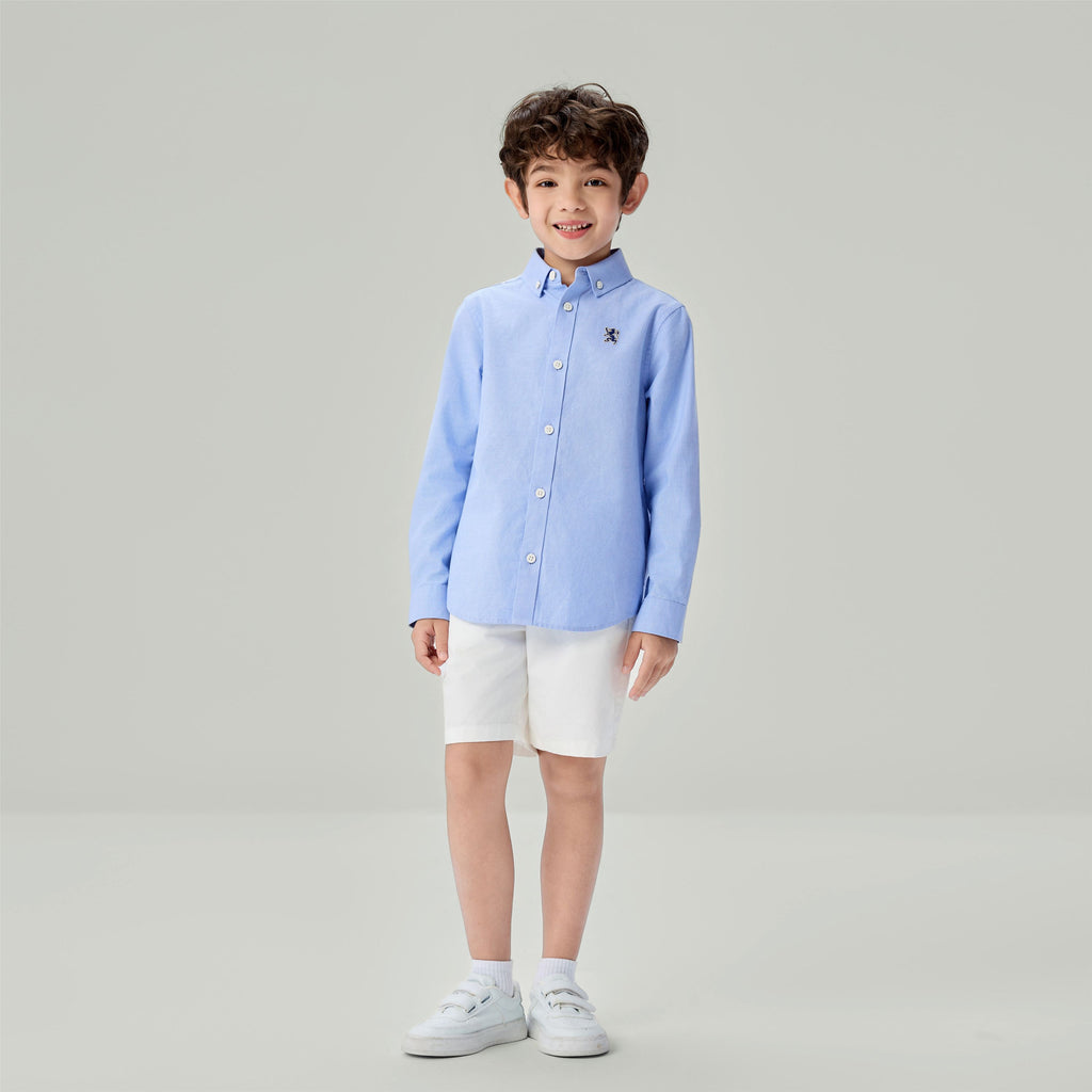Kid's Cotton Embroidered Oxford Shirt
