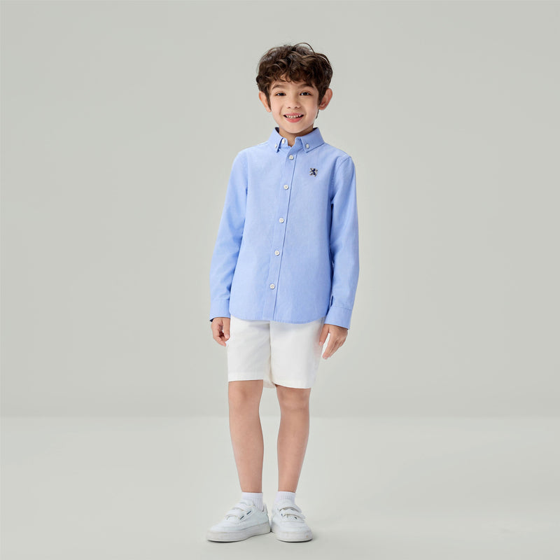 Kid's Cotton Embroidered Oxford Shirt