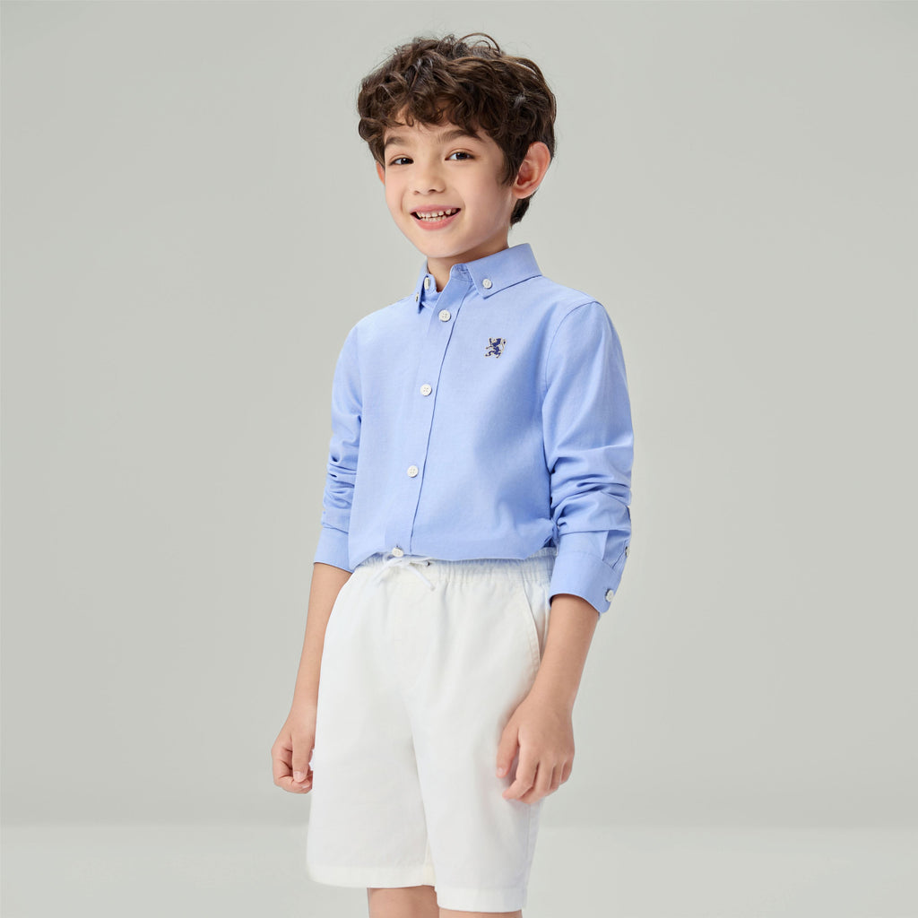 Kid's Cotton Embroidered Oxford Shirt