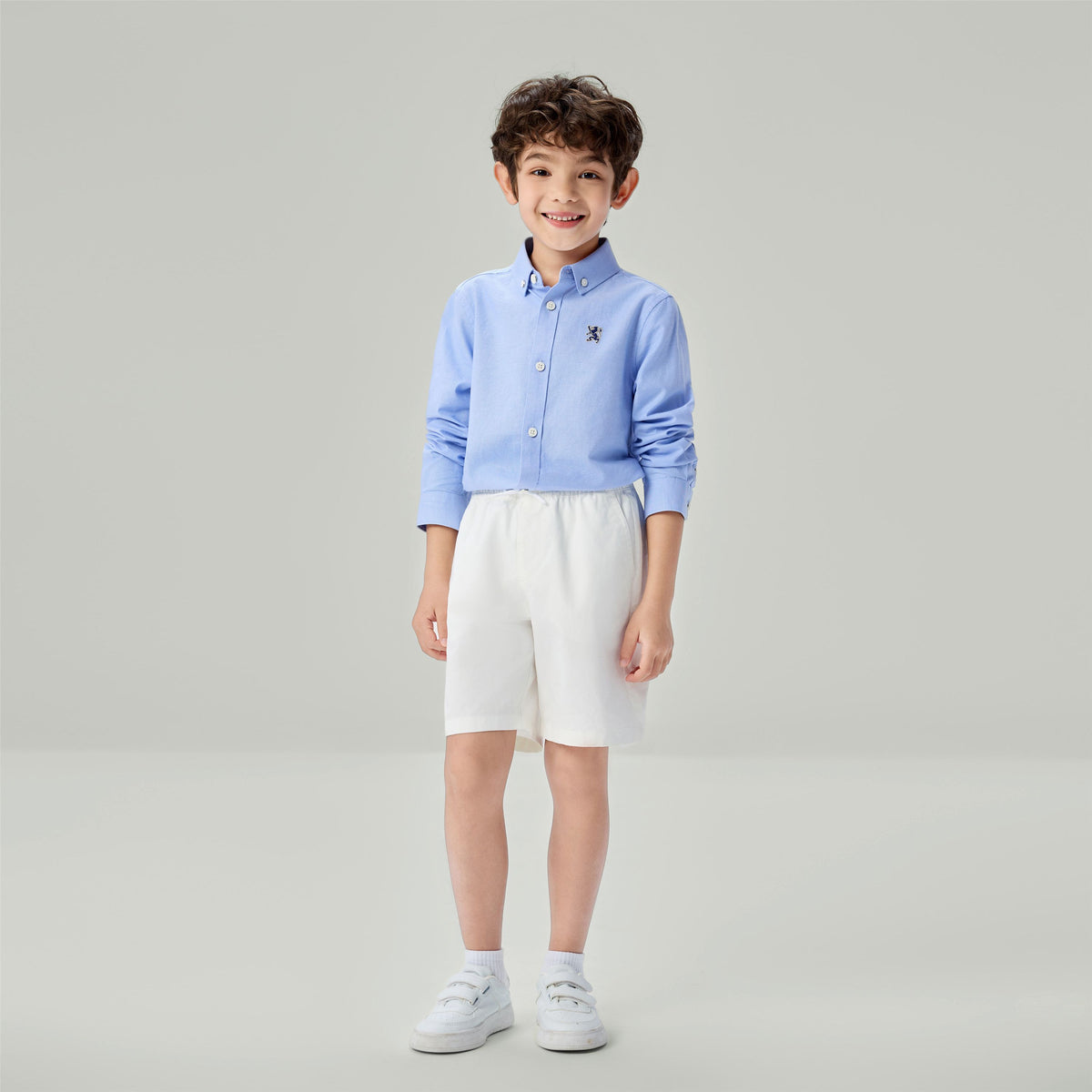 Kid's Cotton Embroidered Oxford Shirt