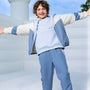 Giordano Kids' Nylon Fleece-Lined Comfort Fit Windbreaker Hoodie-Multicolor