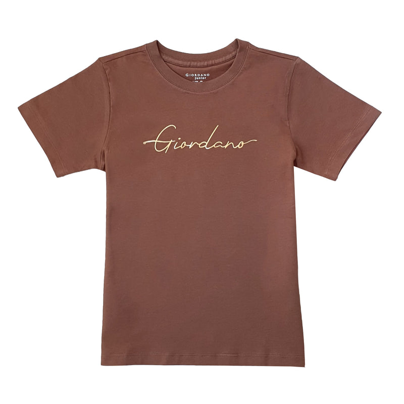 Giordano Junior Signature Print Tee-Brown