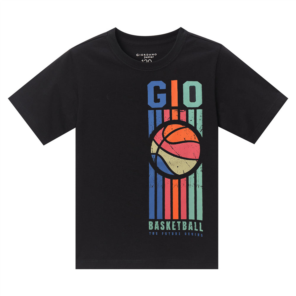 Kids Cotton Print Crewneck Tee - Soft & Stylish