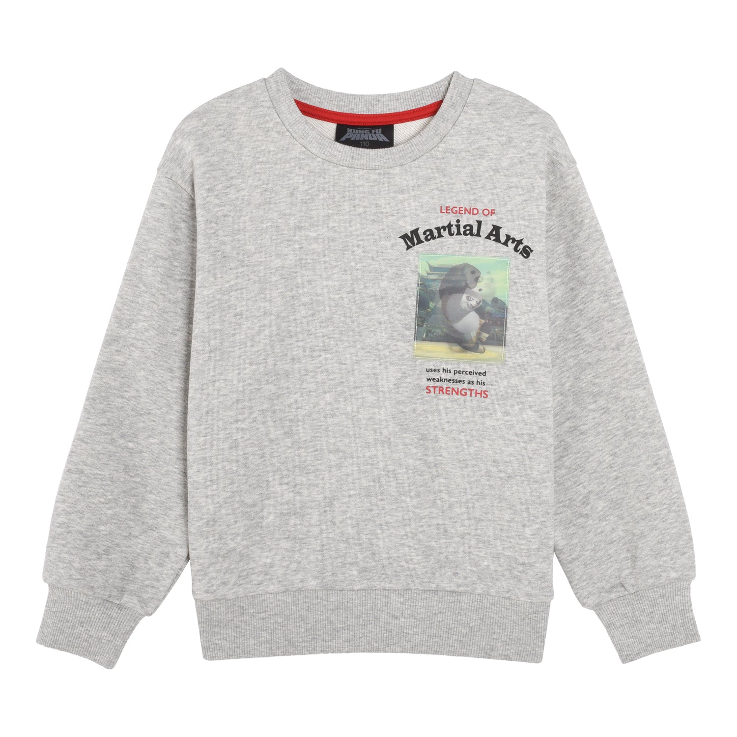 Giordano Kids Kung Fu Panda Series French Terry Crewneck Sweatshirt-Grey