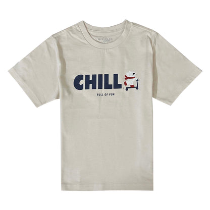 Giordano Junior Cotton Jersey Print Tee: Soft & Stylish-Beige