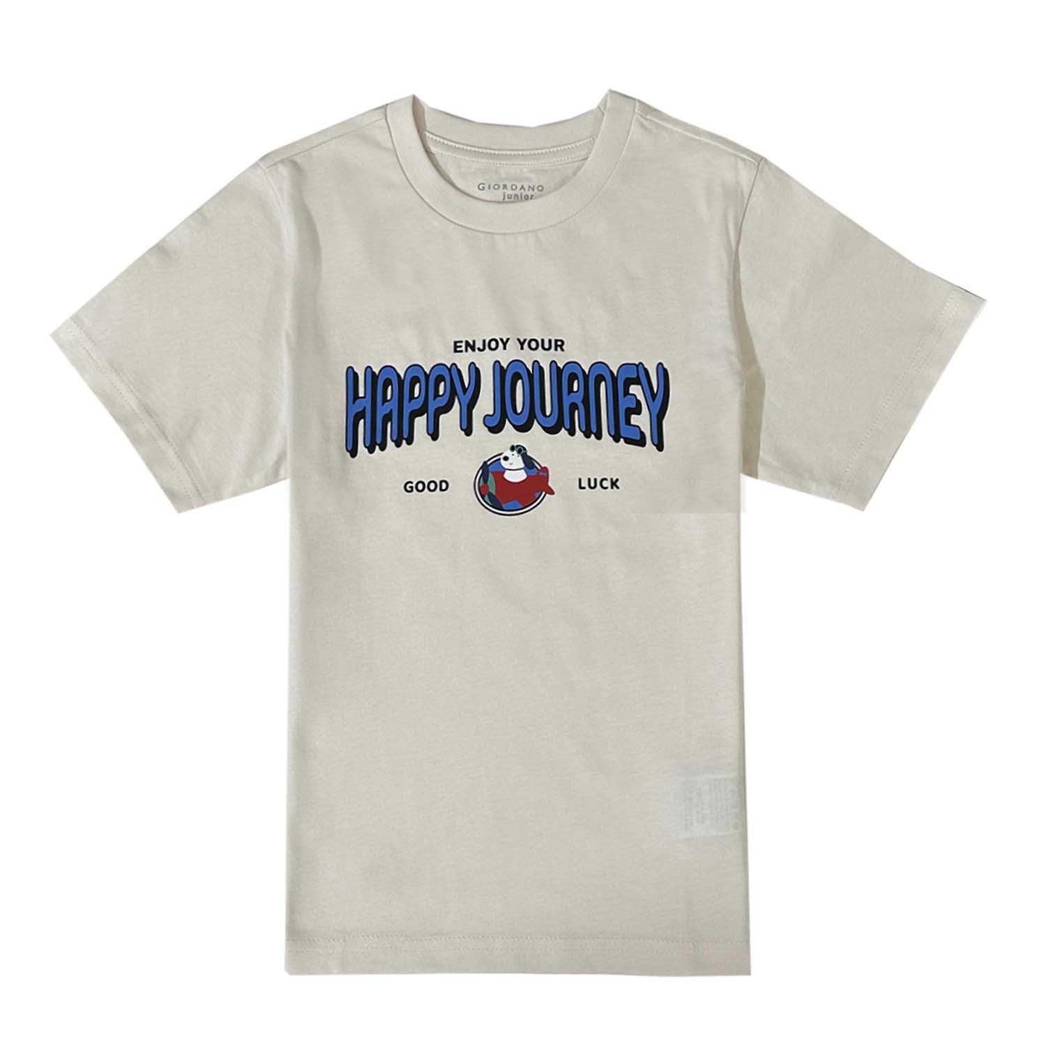 Giordano Junior Cotton Jersey Print Tee: Soft & Stylish-White