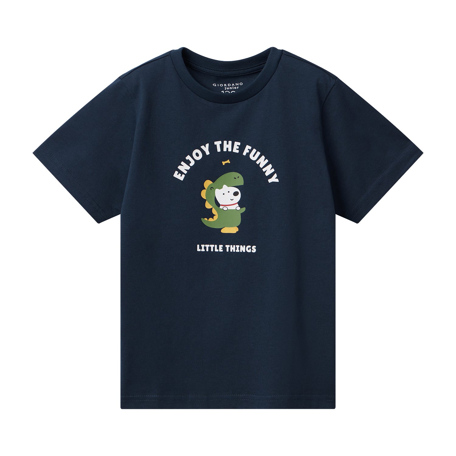 Giordano Junior Cotton Jersey Print Tee: Soft & Stylish-Blue