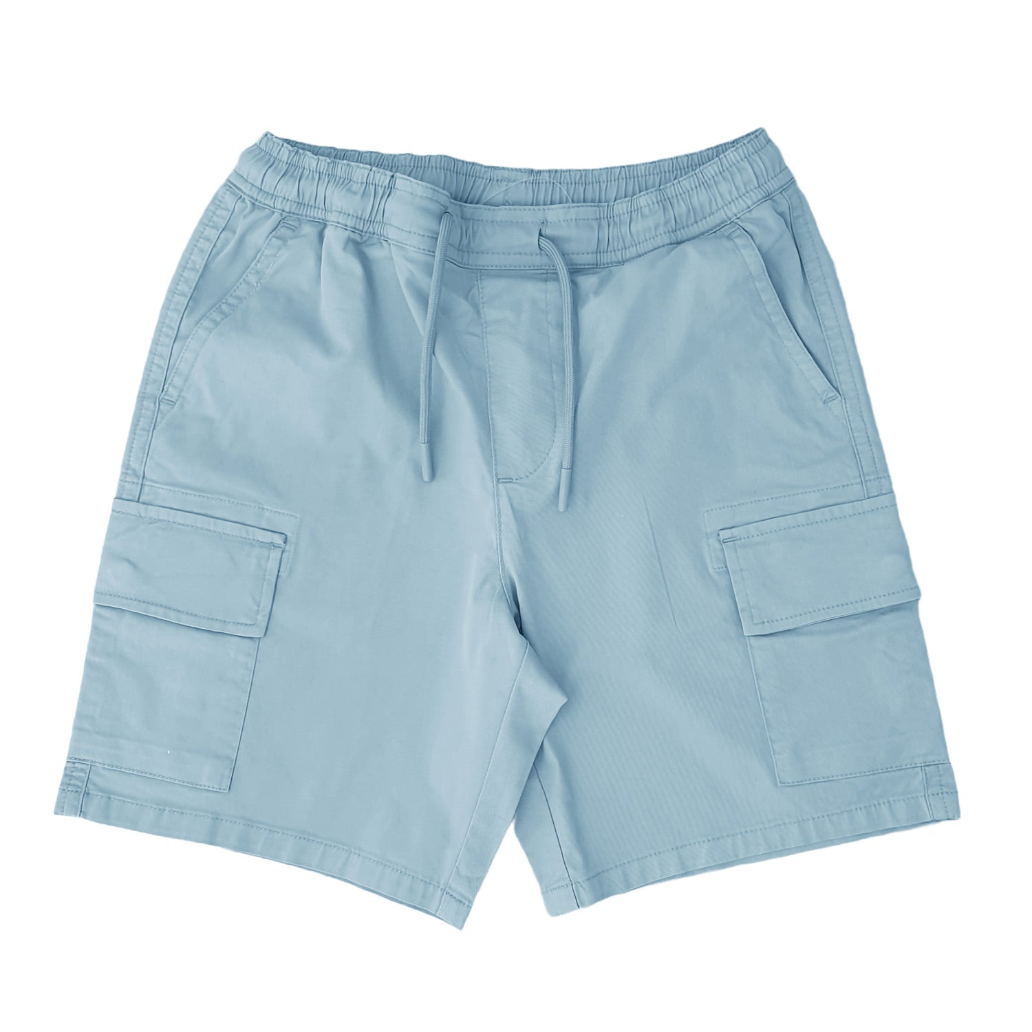 Giordano Kids’ Twill Comfort Fit Elastic Waist Shorts-Blue