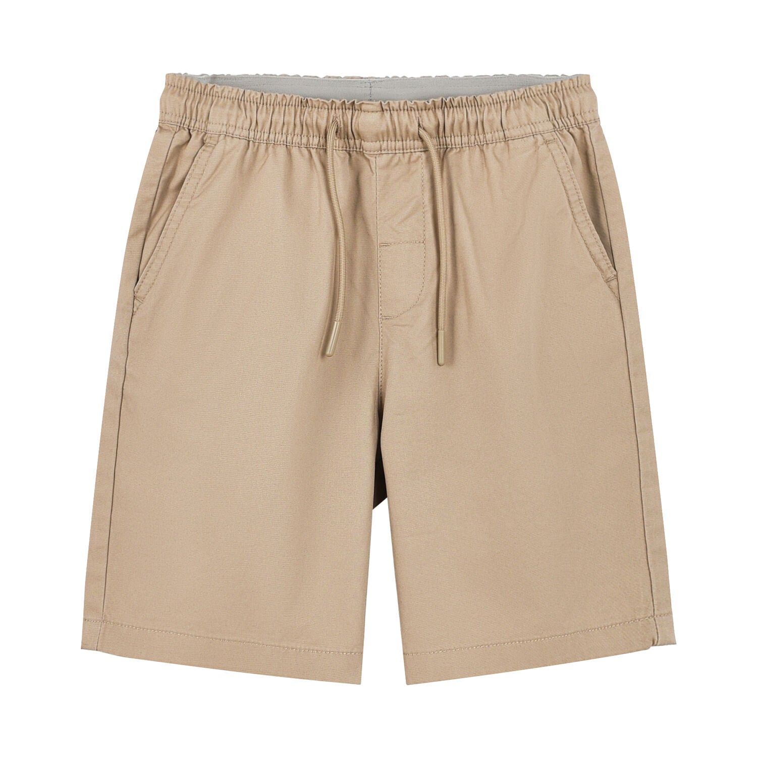Kids Cotton Twill Tapered Elastic Waist Shorts