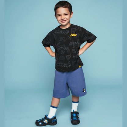 Kids’ Regular Fit Elastic Waist Interlock Shorts | Minion Collection
