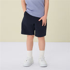 Kids’ Cotton Twill Drawstring Shorts with Elastic Waist