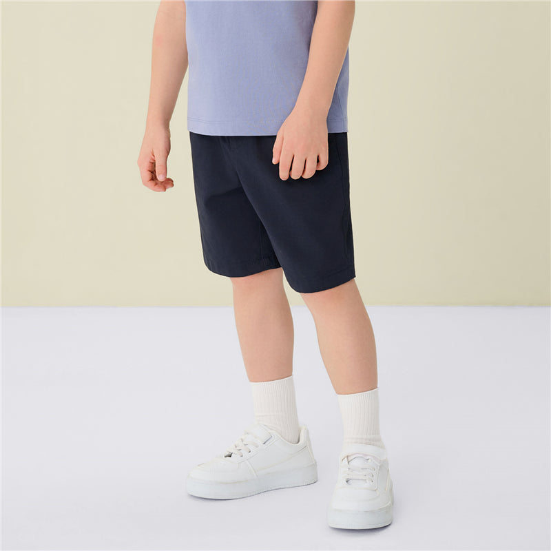 Kids’ Cotton Twill Drawstring Shorts with Elastic Waist