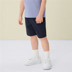 Kids’ Cotton Twill Drawstring Shorts with Elastic Waist
