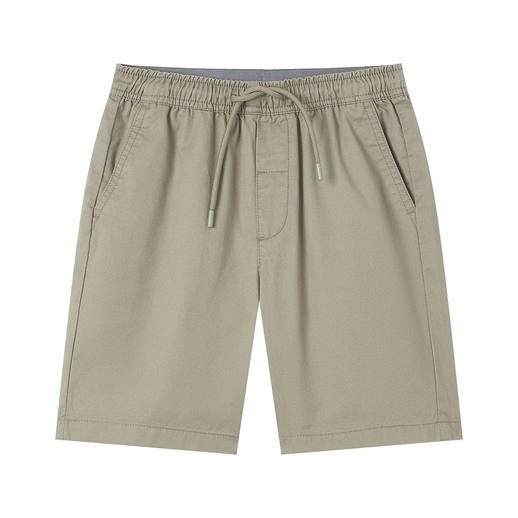 Kid's Cotton Twill Drawstring Shorts with Elastic Waist