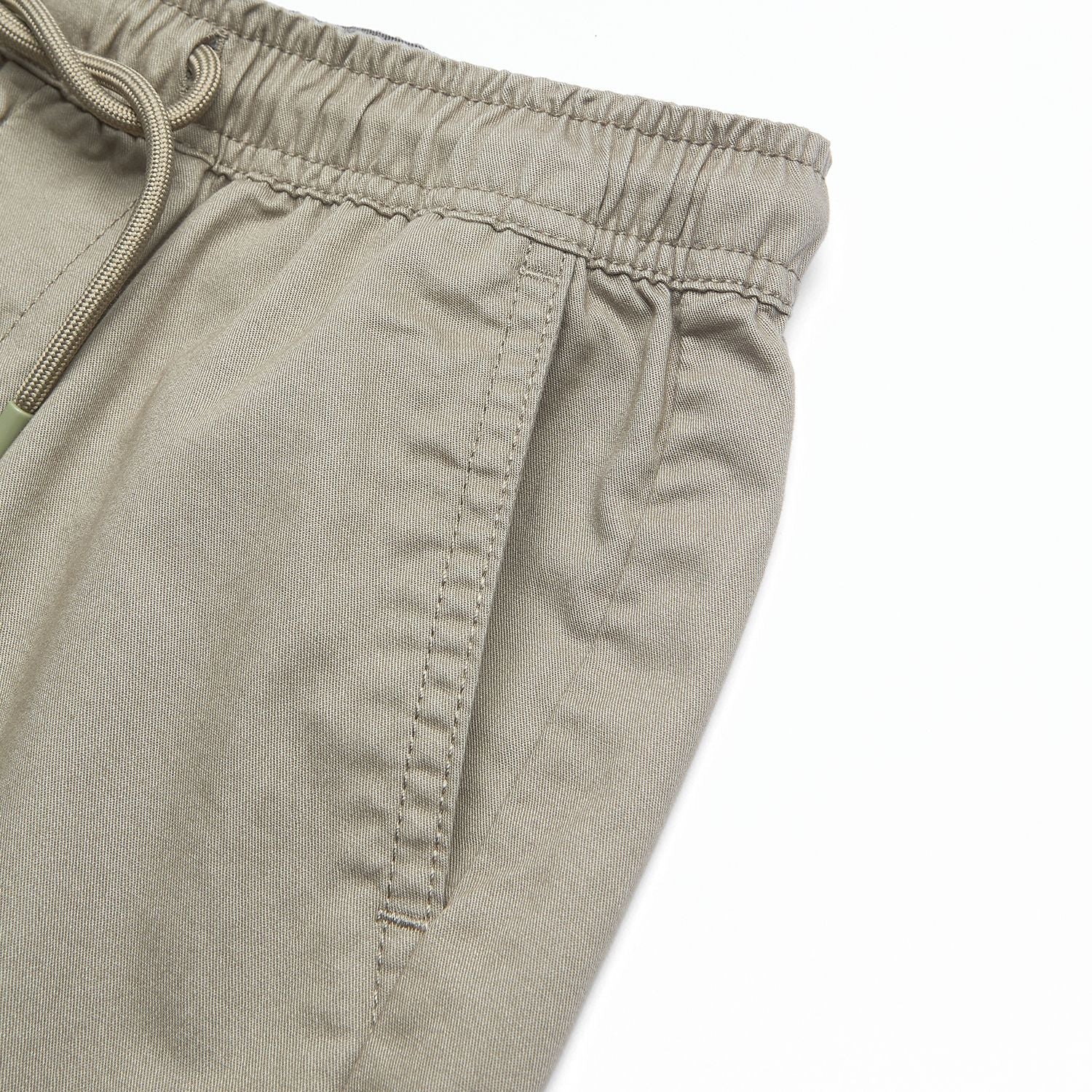 Kid's Cotton Twill Drawstring Shorts with Elastic Waist