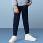 Giordano Kids’ Cotton Blend Interlock Elastic Waist Joggers-Blue