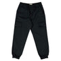 Giordano Junior Nylon Spandex Twill Mid-Rise Regular Tapered Pants With Elastic Waist-Black