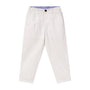 Giordano Kids Linen Cotton Capri Pants: Elastic Waist, Tapered Fit-White