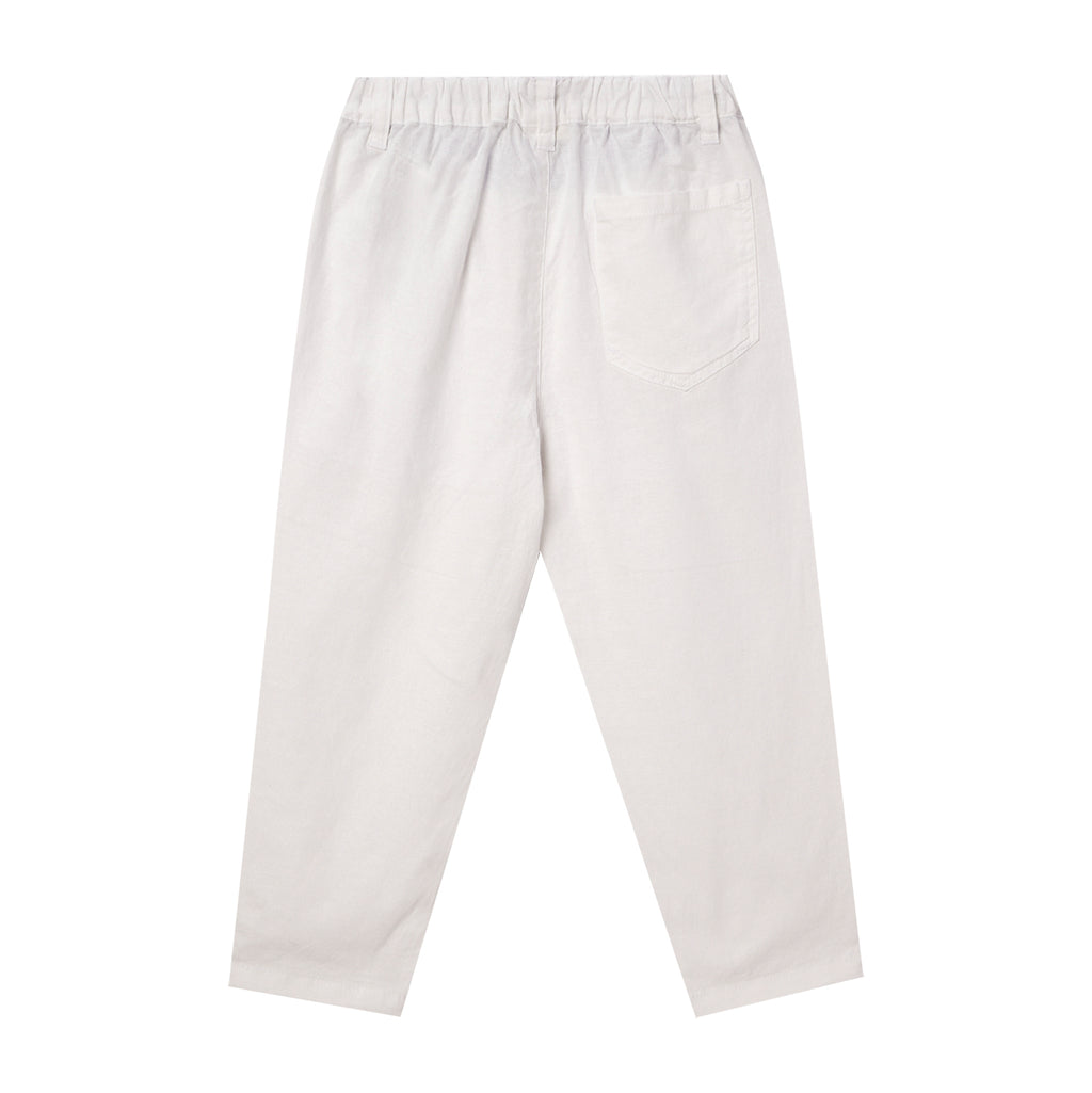 Kids Linen Cotton Capri Pants: Elastic Waist, Tapered Fit