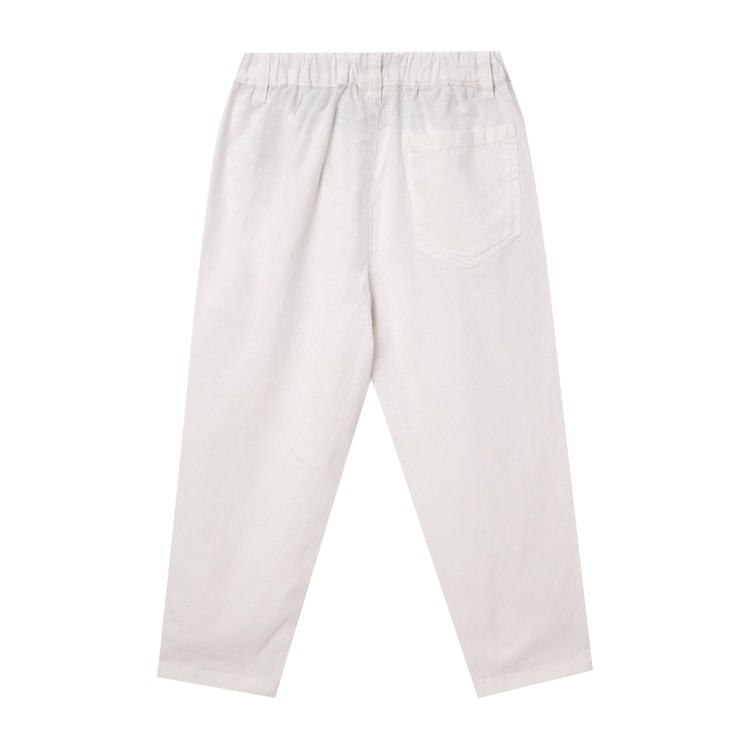 Kids Linen Cotton Capri Pants: Elastic Waist, Tapered Fit