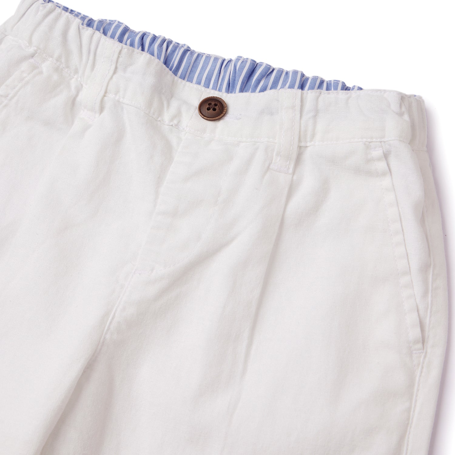 Kids Linen Cotton Capri Pants: Elastic Waist, Tapered Fit