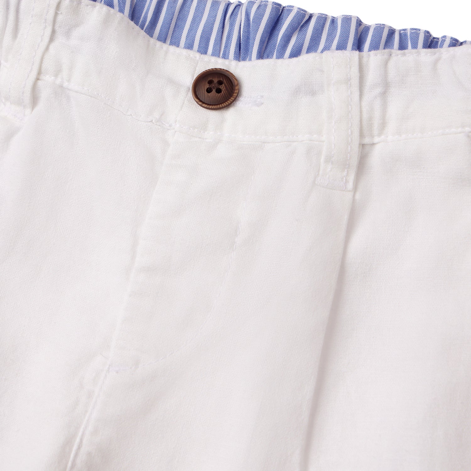 Kids Linen Cotton Capri Pants: Elastic Waist, Tapered Fit