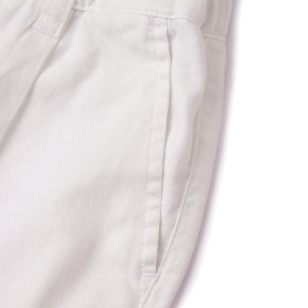 Kids Linen Cotton Capri Pants: Elastic Waist, Tapered Fit