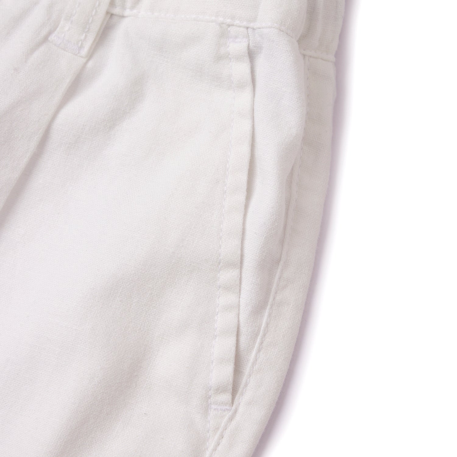 Kids Linen Cotton Capri Pants: Elastic Waist, Tapered Fit