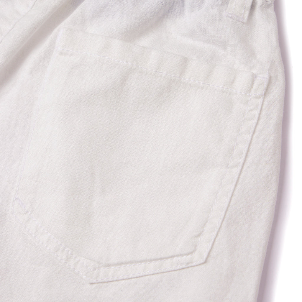 Kids Linen Cotton Capri Pants: Elastic Waist, Tapered Fit