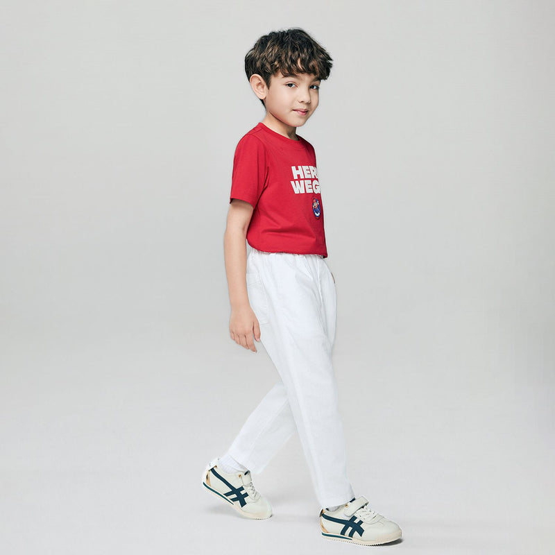 Kids' Regular Fit Linen Cotton Cropped Pants