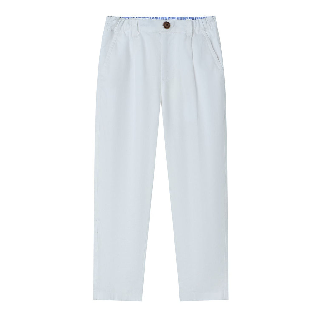 Kids' Regular Fit Linen Cotton Cropped Pants