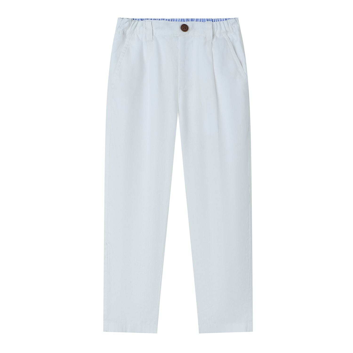 Kids' Regular Fit Linen Cotton Cropped Pants
