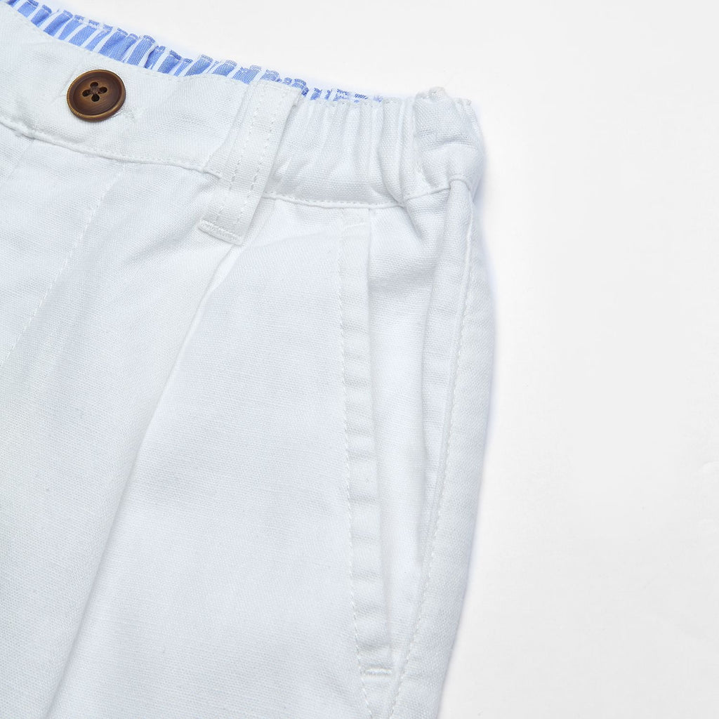 Kids' Regular Fit Linen Cotton Cropped Pants